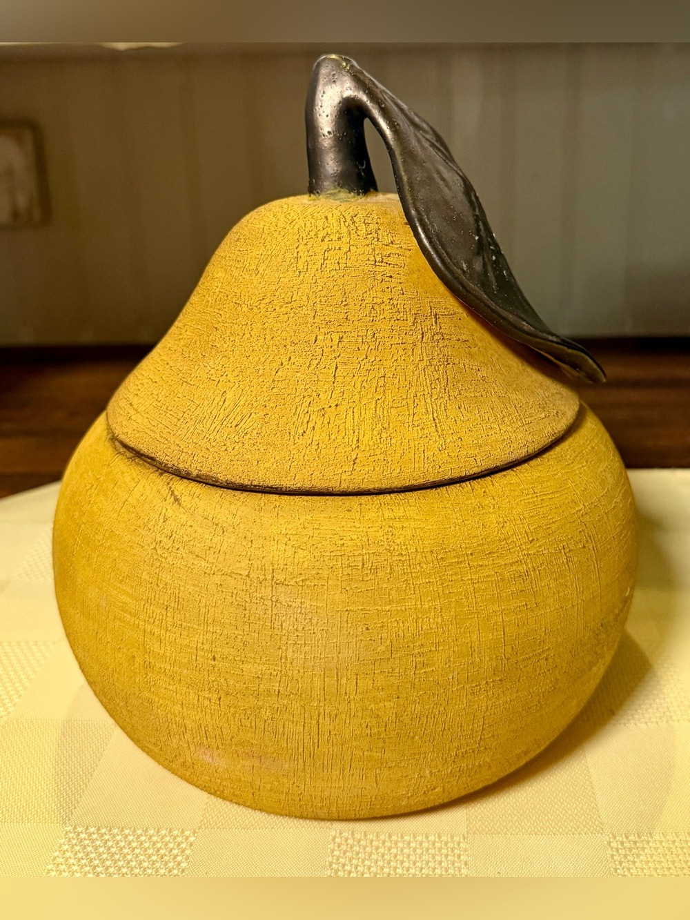 Carolyn Kinder International Gold Pear Shaped Stoneware Canister EUC 2008